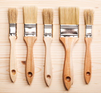 Brushes on wood